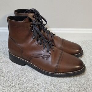 Thursday Boot Company Captain Brown Cap Toe Leather Boots Mens Size 12.5 US